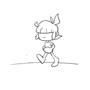 hand drawing animation of a little girl walking